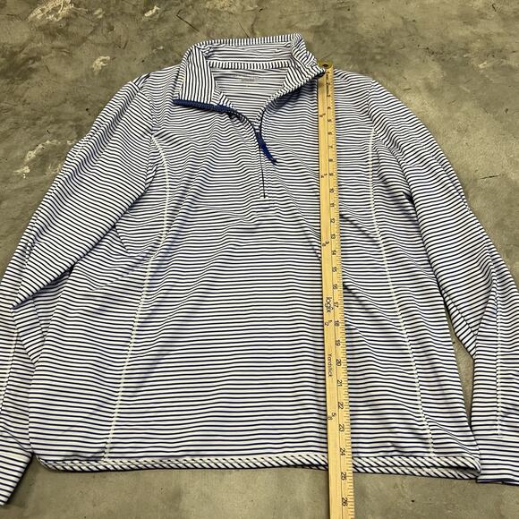 Vineyard Vines Men's Large Sankaty 1/4 Zip Performance Pullover Striped Blue - Picture 4 of 7